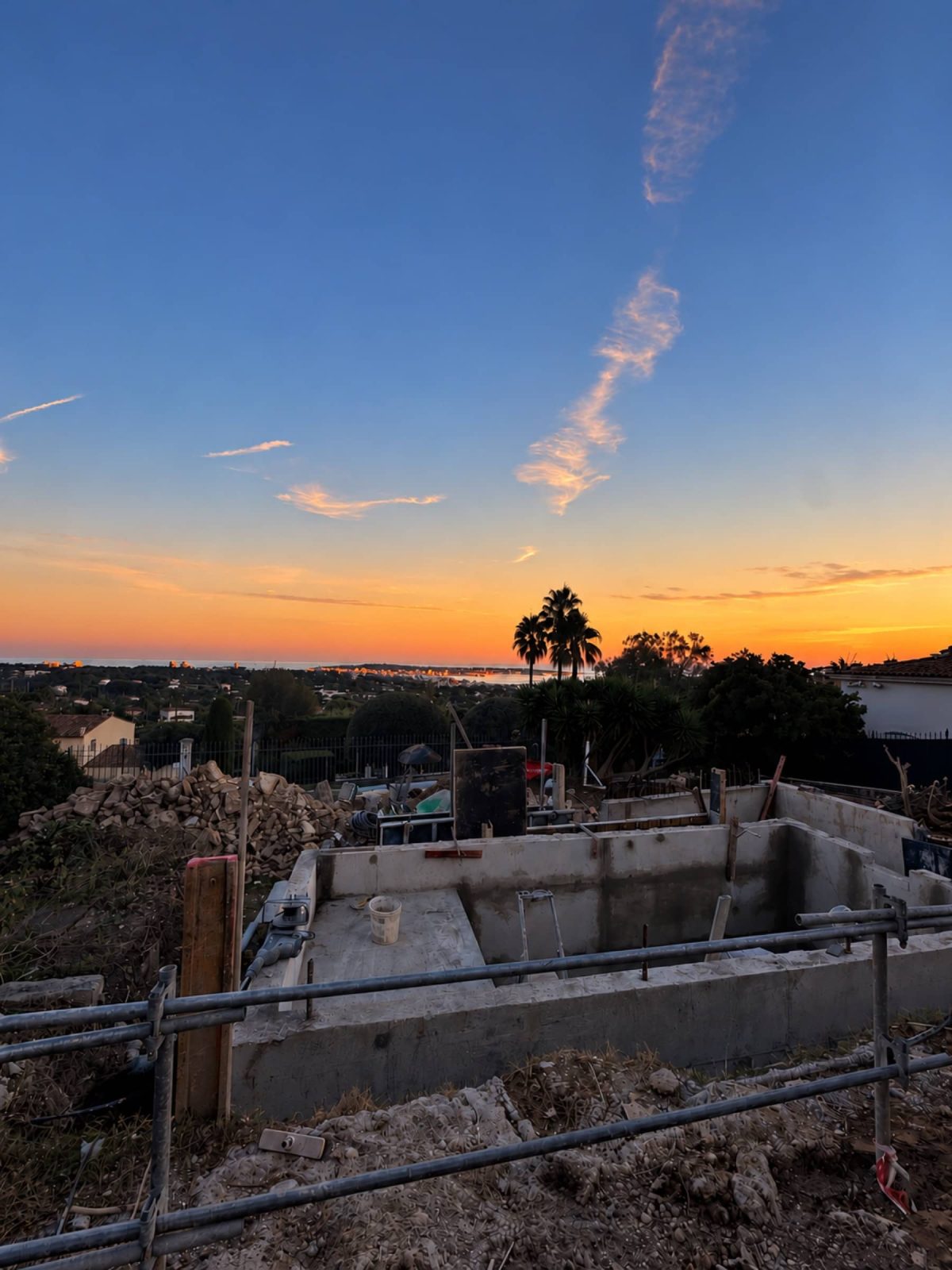 Chantier de piscine à Antibes